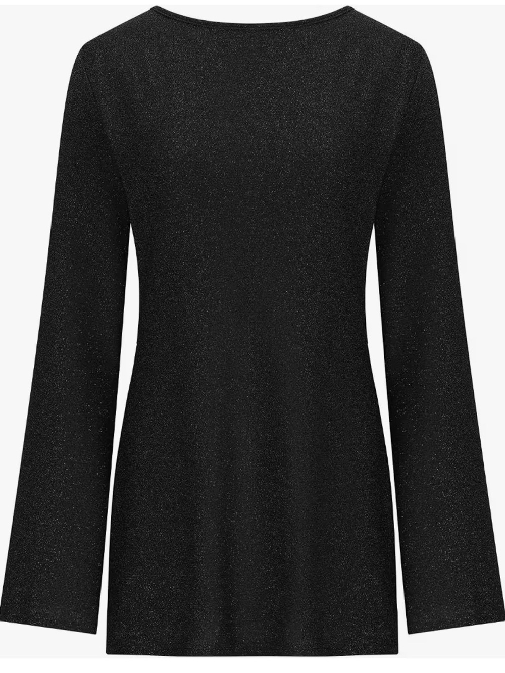 New! Black Sparkly Sequin Backless Tie Mini Long Sleeve mini dress - Picture 5 of 10